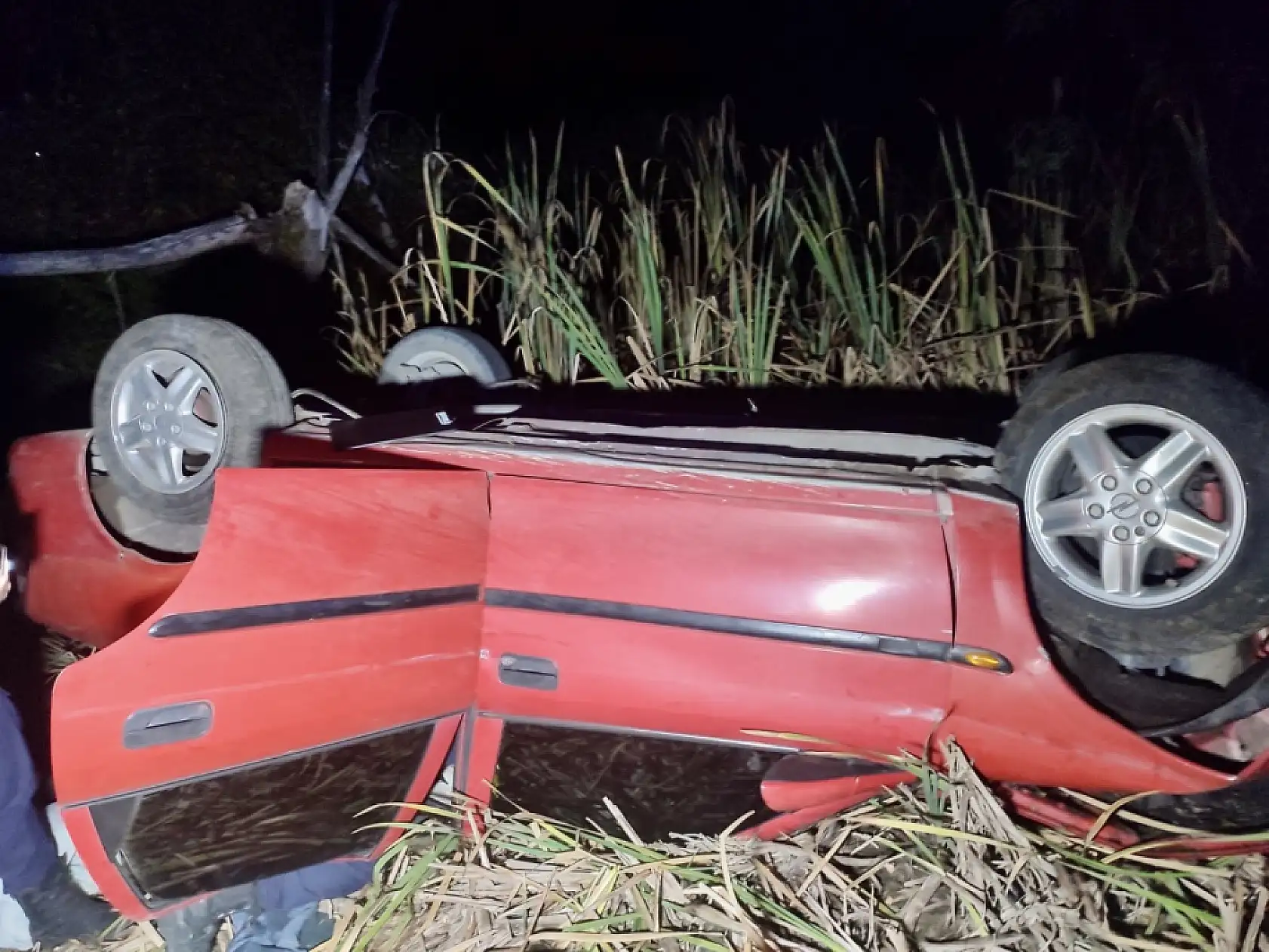 Yoldan çıktı, şarampole yuvarlandı