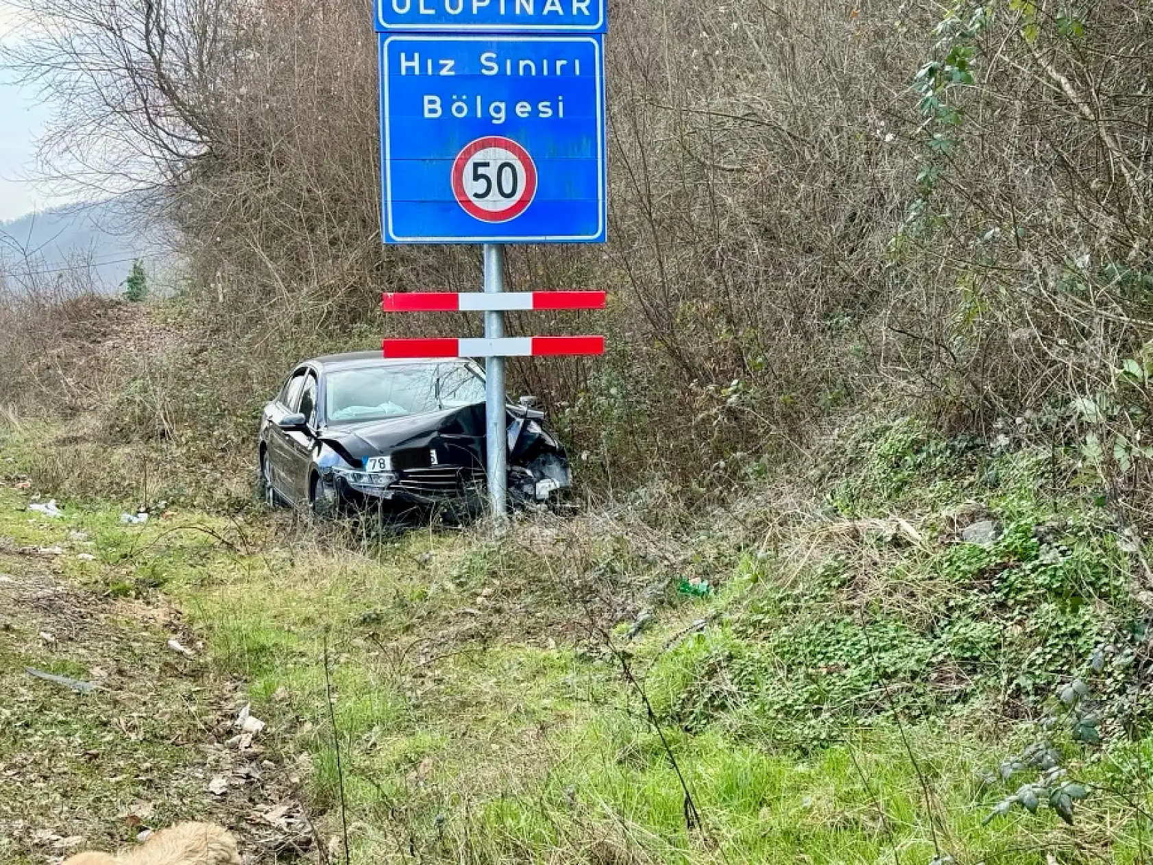 Keskin virajda kontrolden çıktı