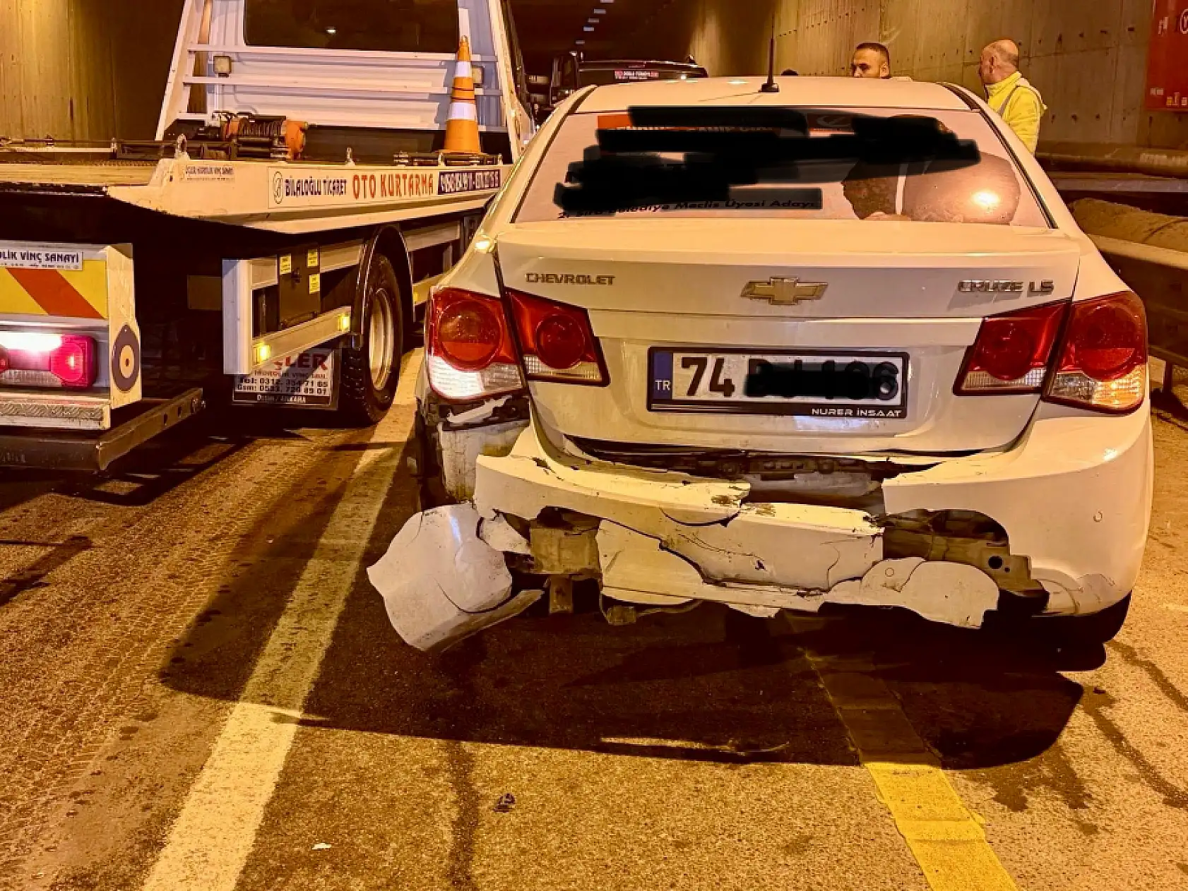 Tünelde zincirleme kaza