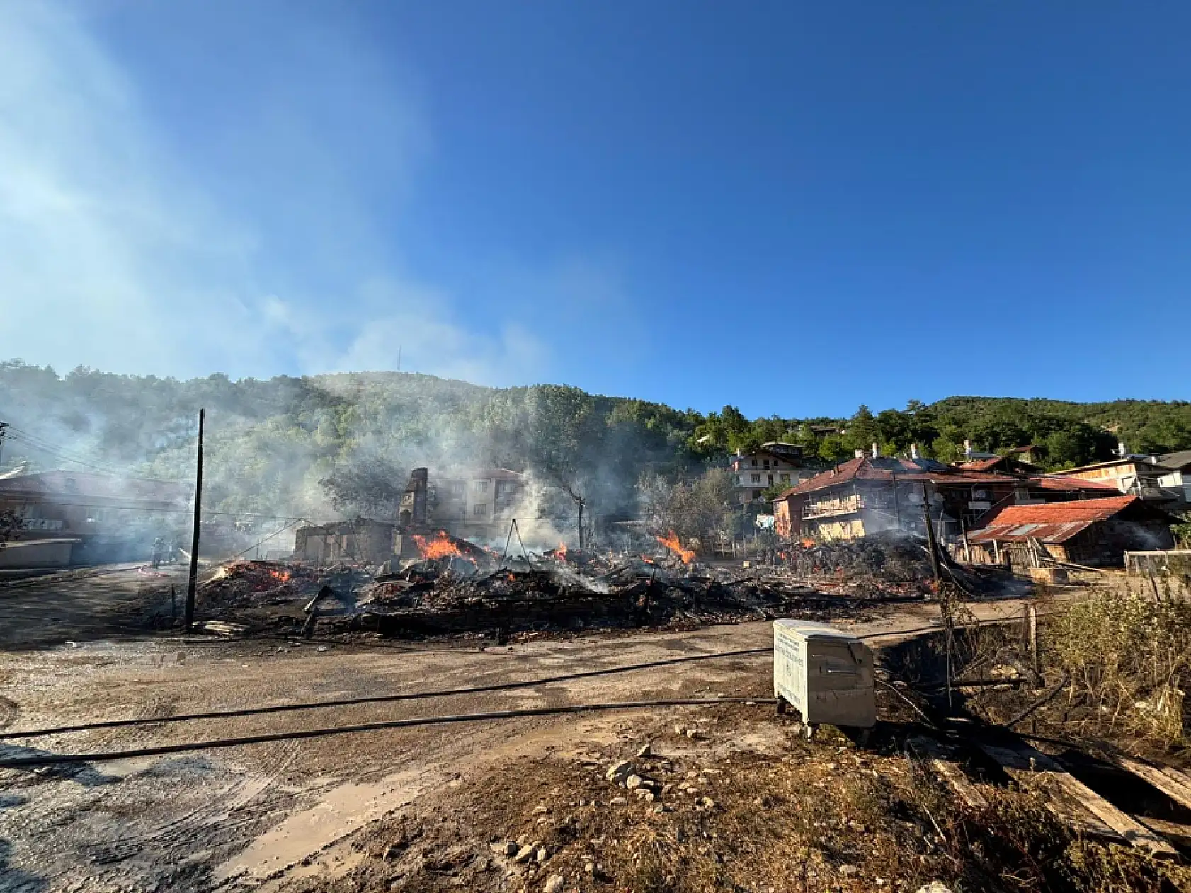 Yangında korku dolu anlar yaşandı