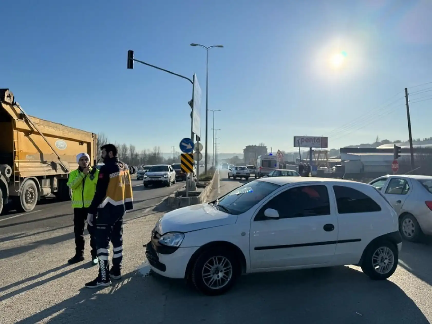 Yeni hastane kavşağında kaza
