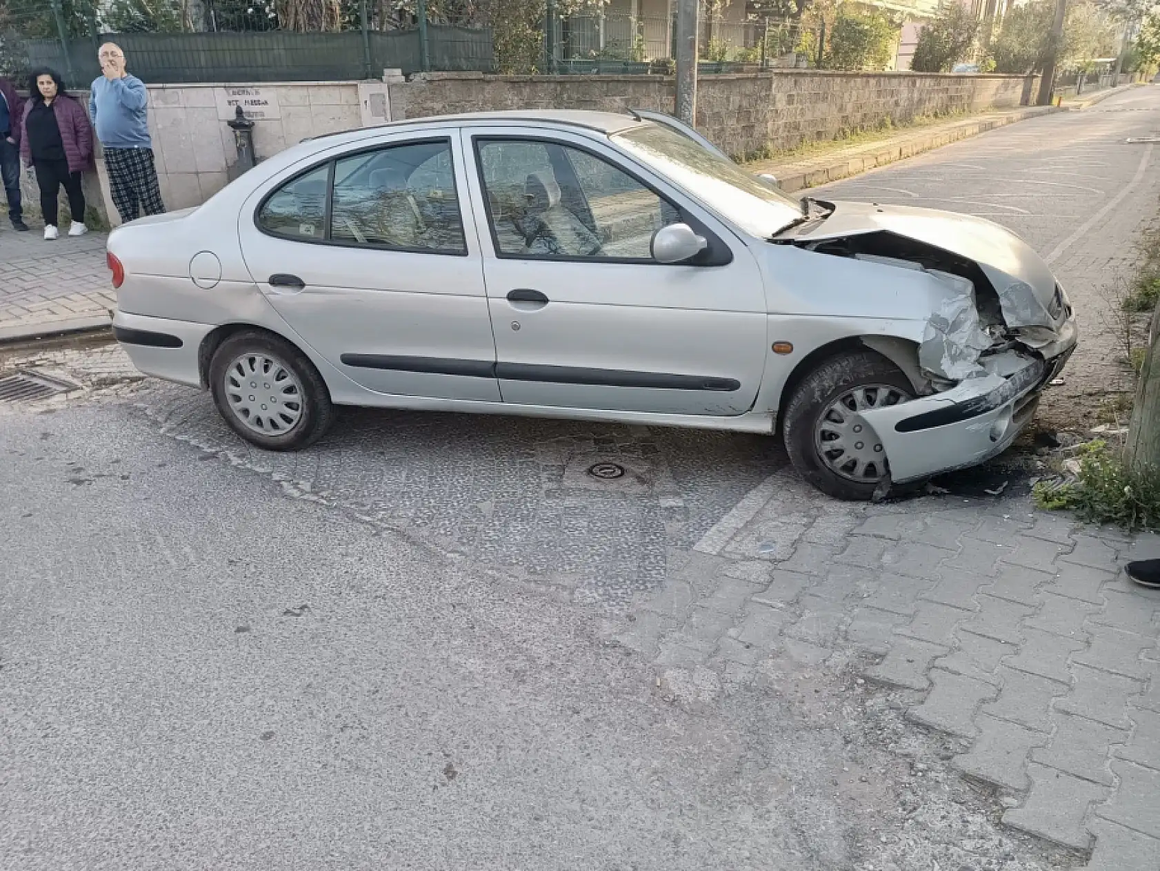 Bahçe duvarına çarptı