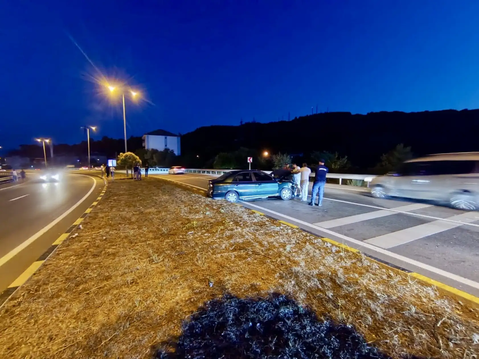 Karaçay kavşağında kaza