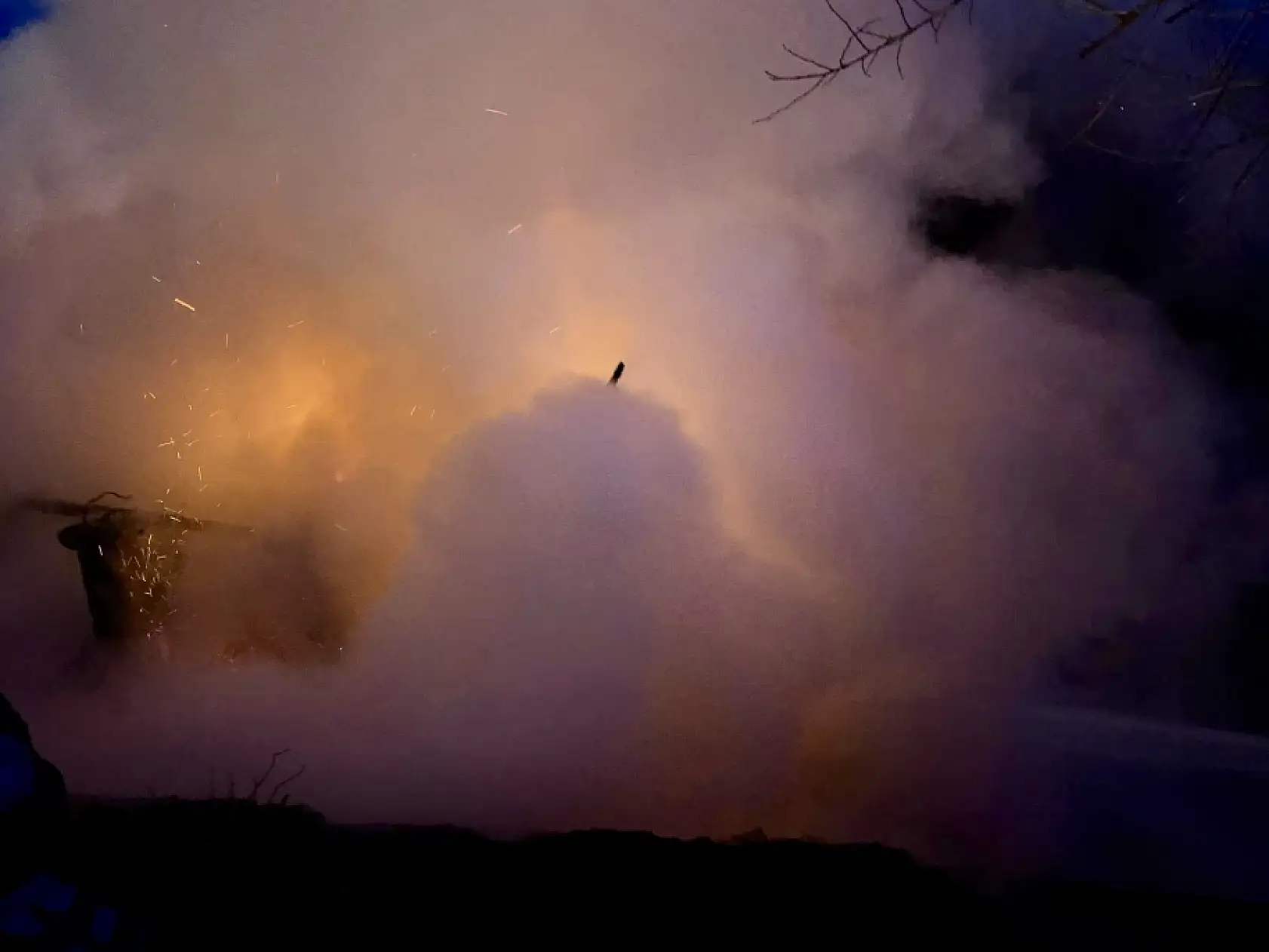 Köyde korkutan yangın