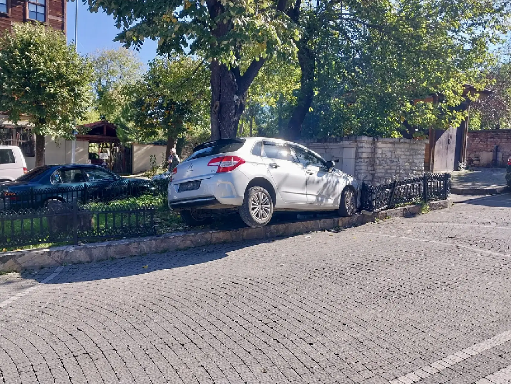 Çeşme bahçesine girdi