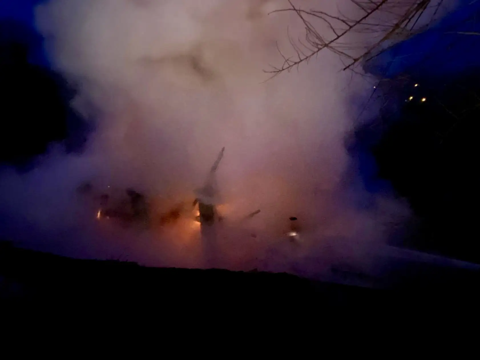 Köyde korkutan yangın