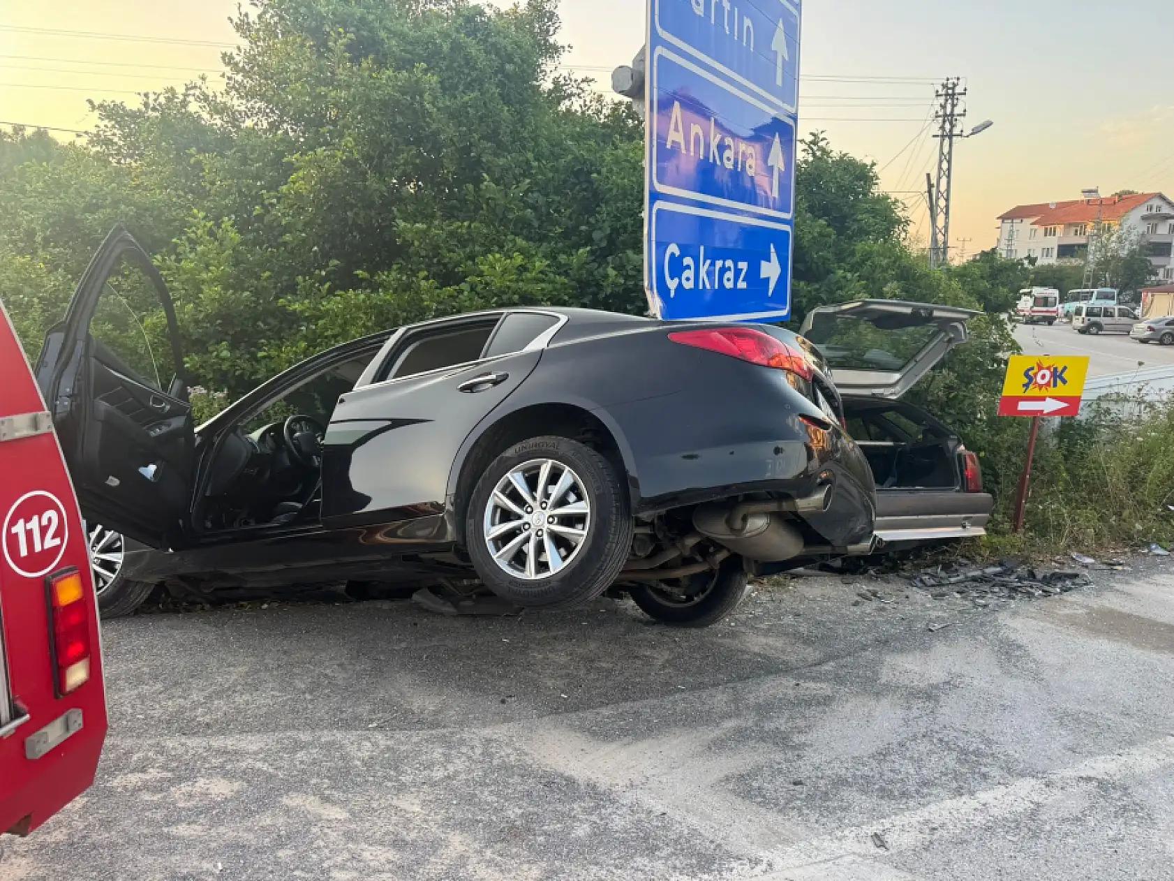 Kavşakta ilginç kaza