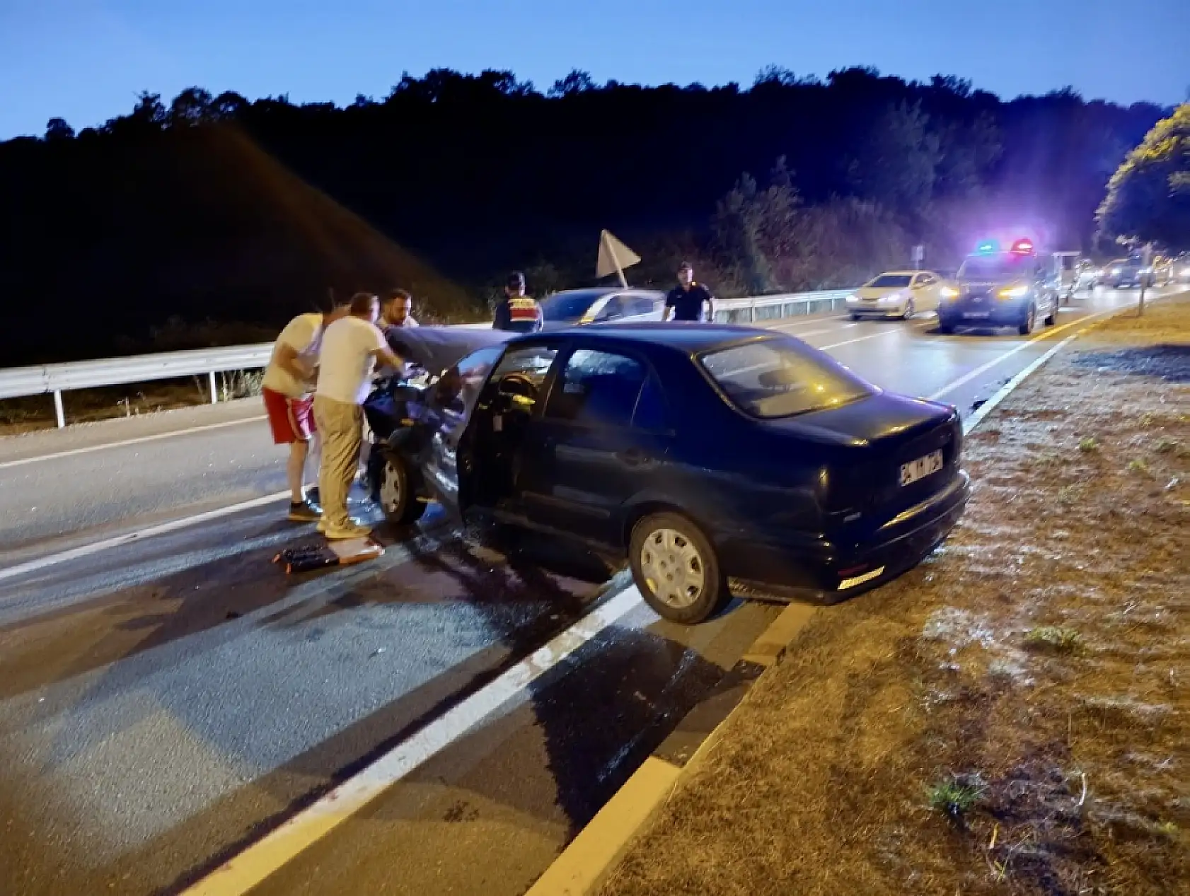 Karaçay kavşağında kaza