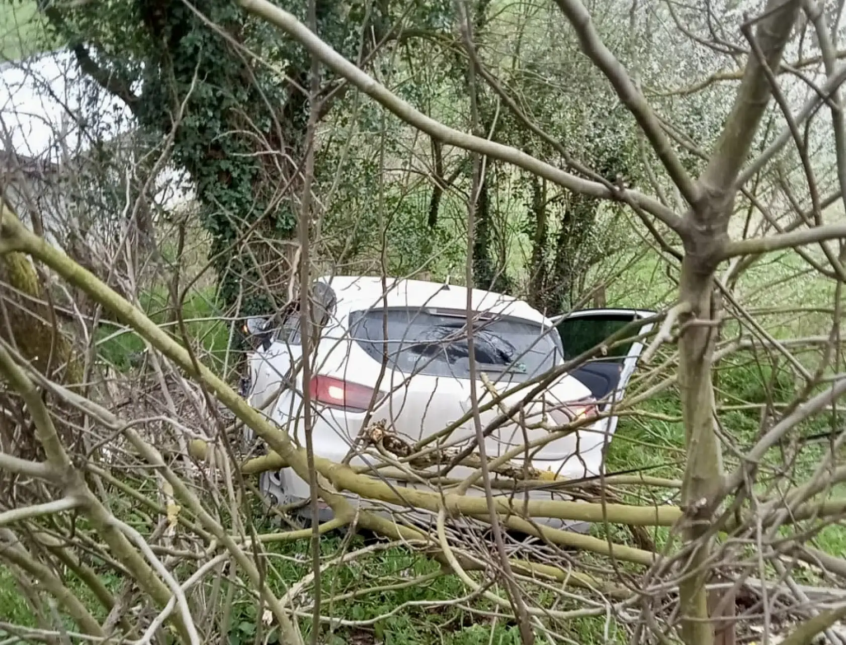 Otomobil bahçeye uçtu