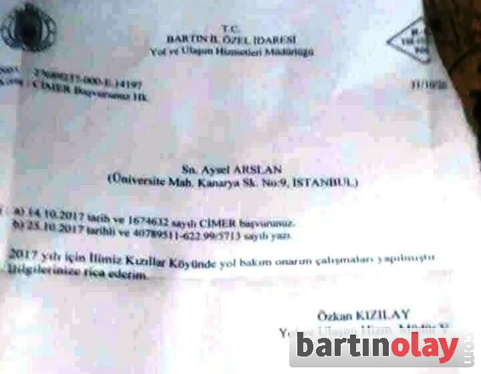 Bozuk yola şok cevap!