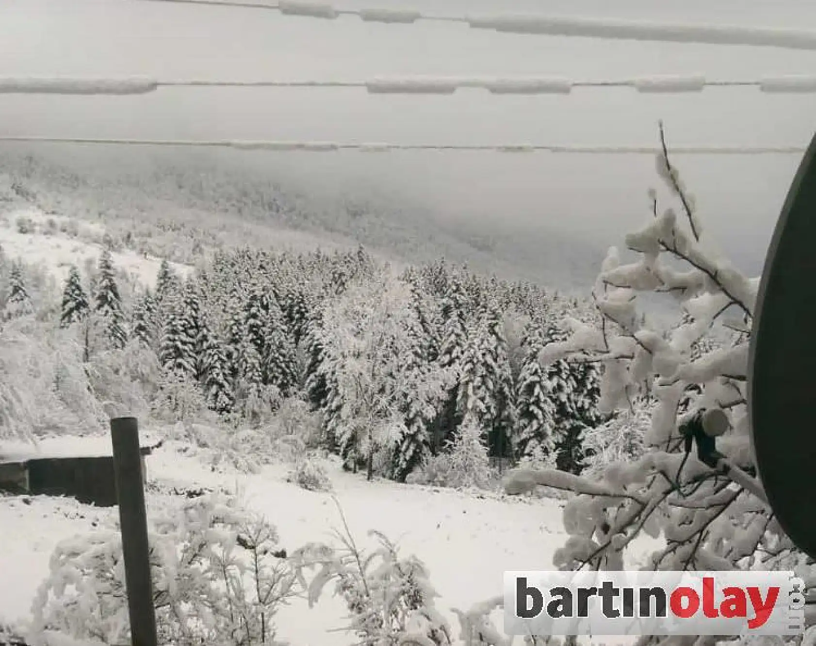Arıt'ın zirvesinden kar manzaraları
