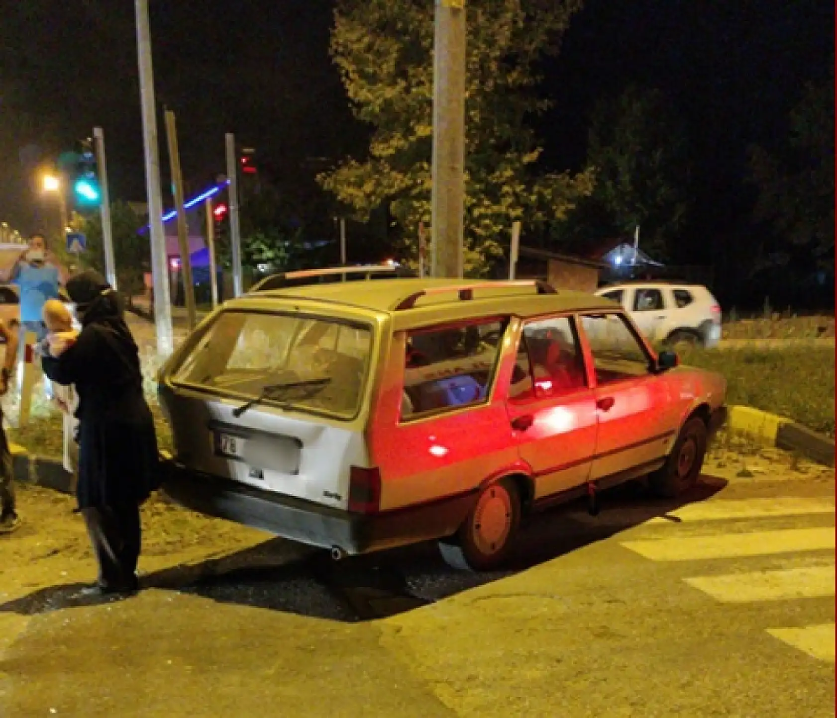 Organize kavşağında kaza