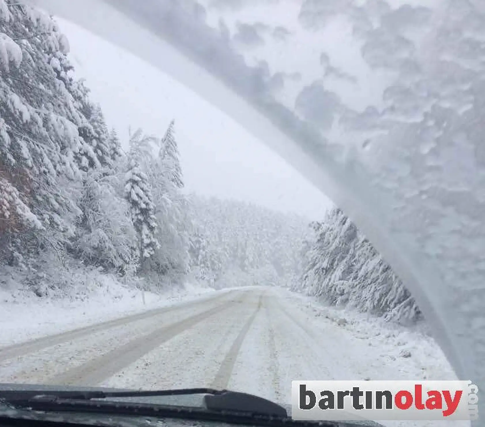 Bartın Karabük yolu kar altında