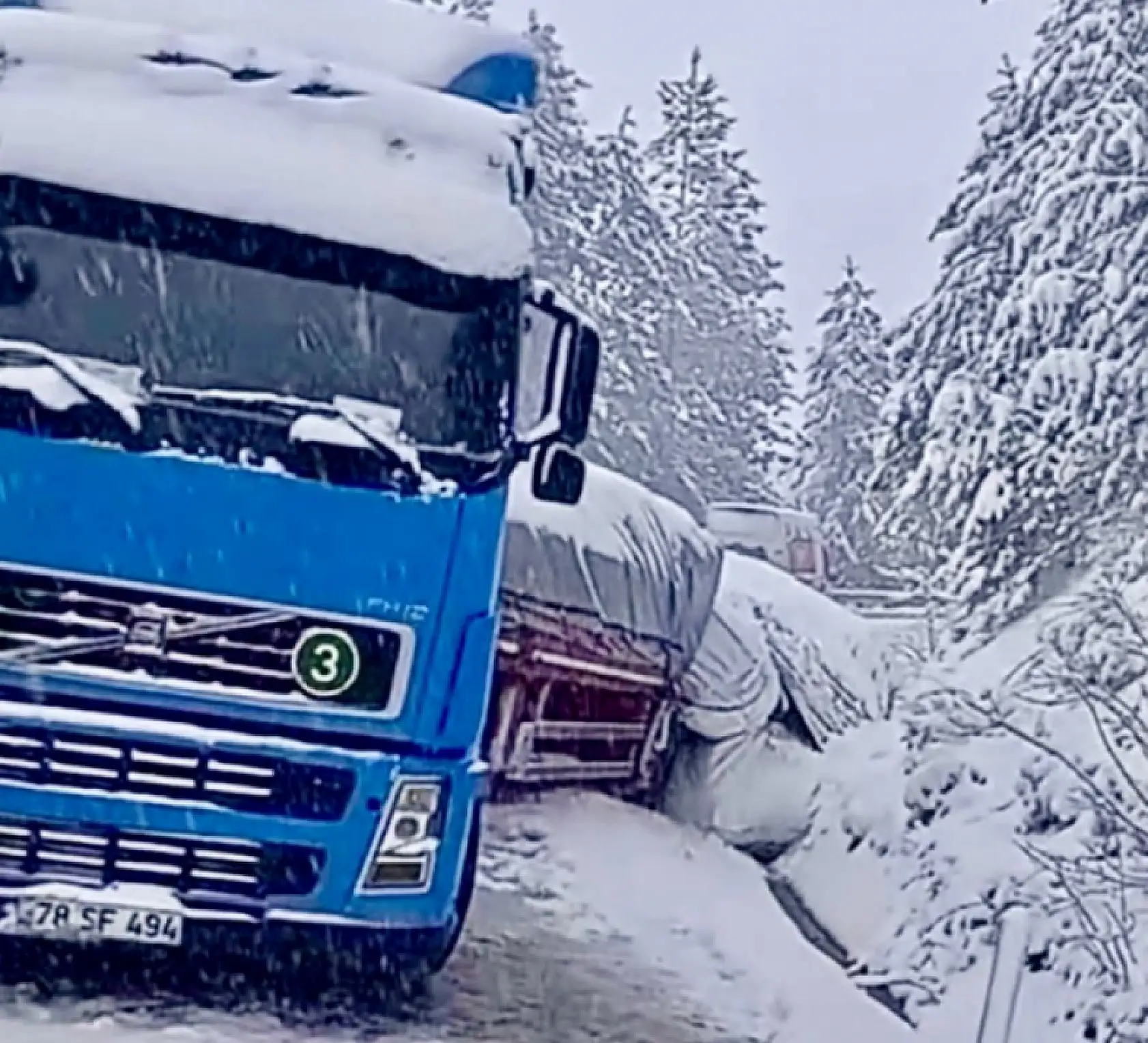 Bartın-Karabük yolunda yoğun kar
