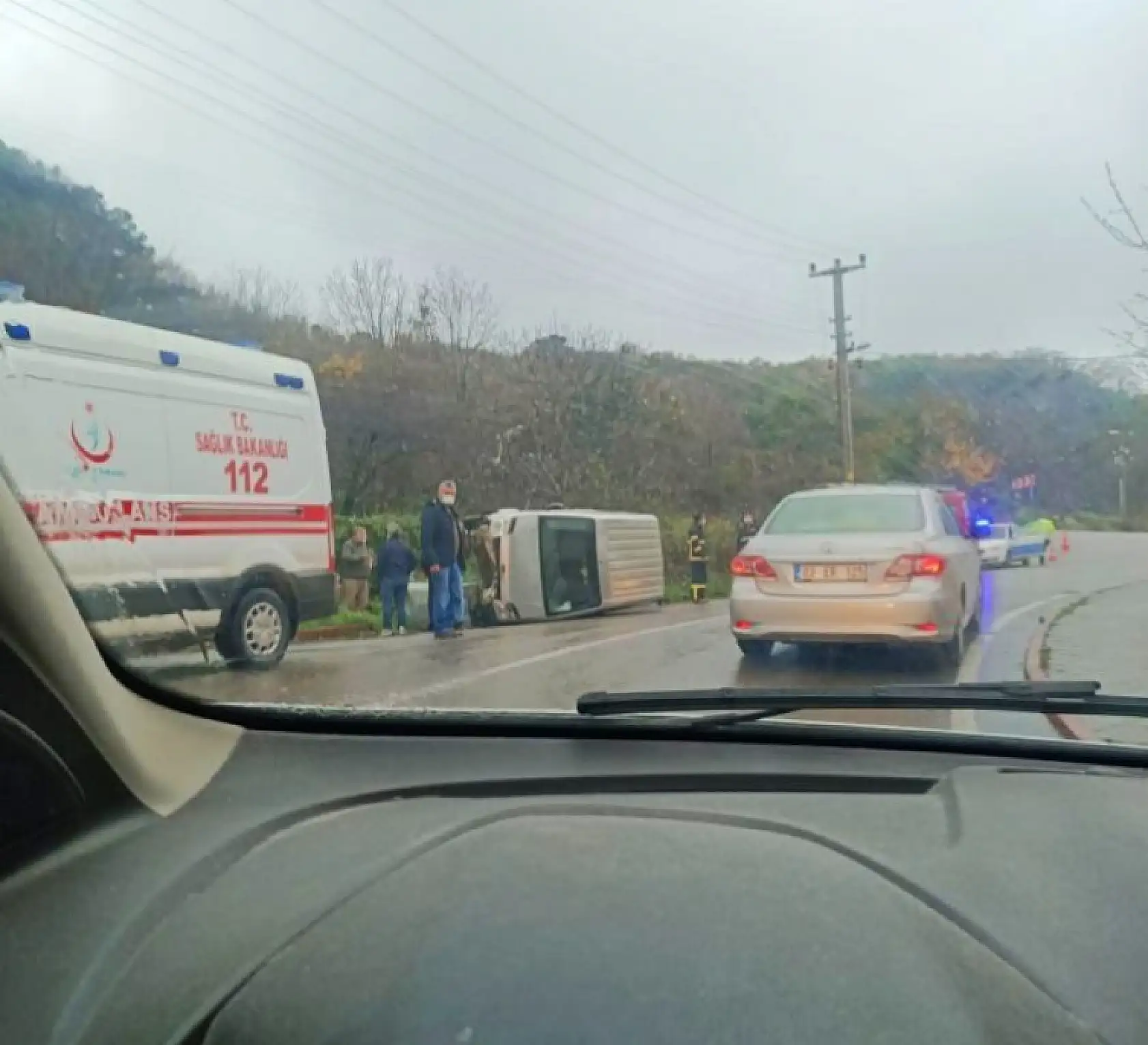 Amasra girişinde kaza
