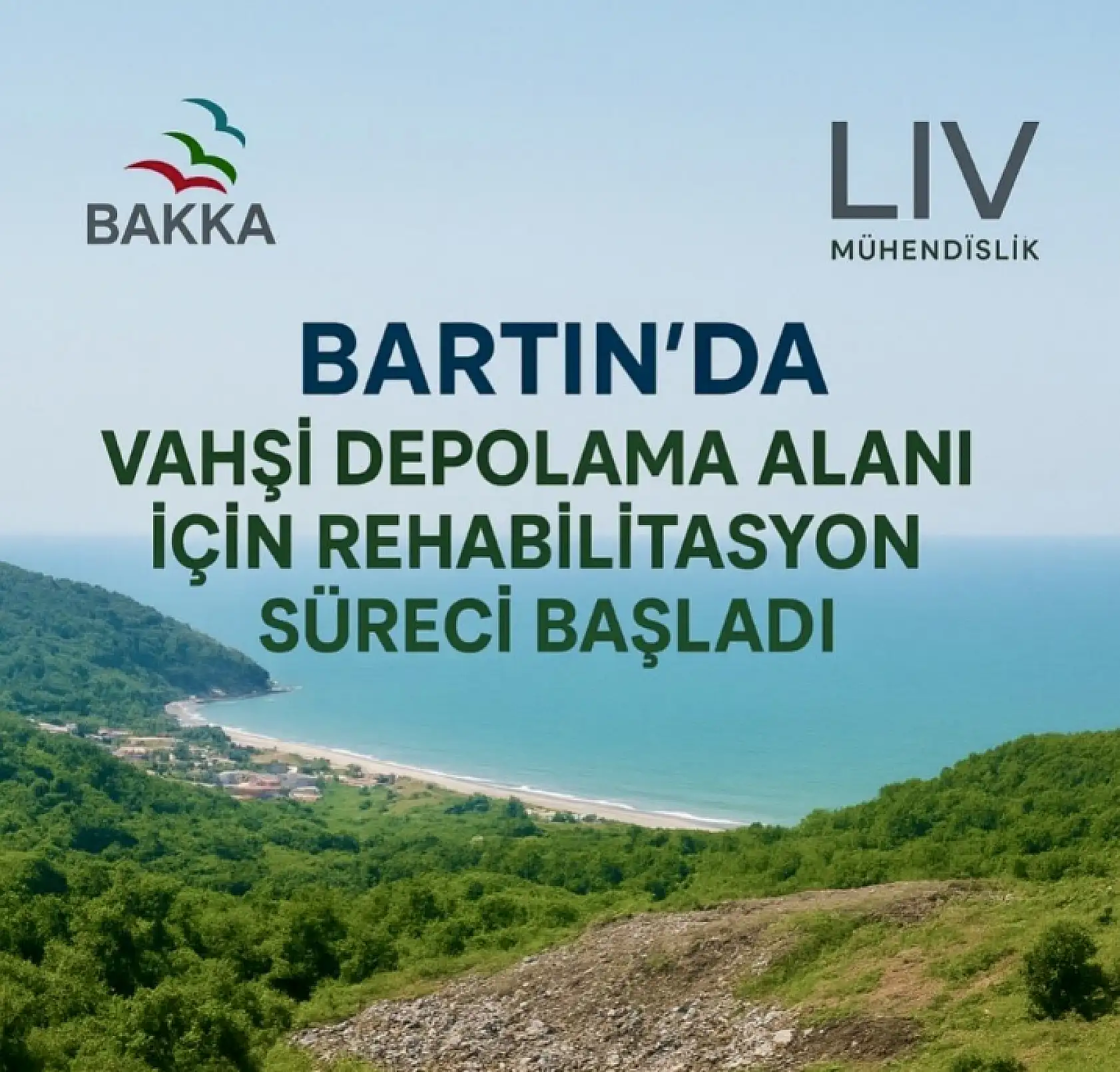 Deniz manzaralı çöplükte çalışma