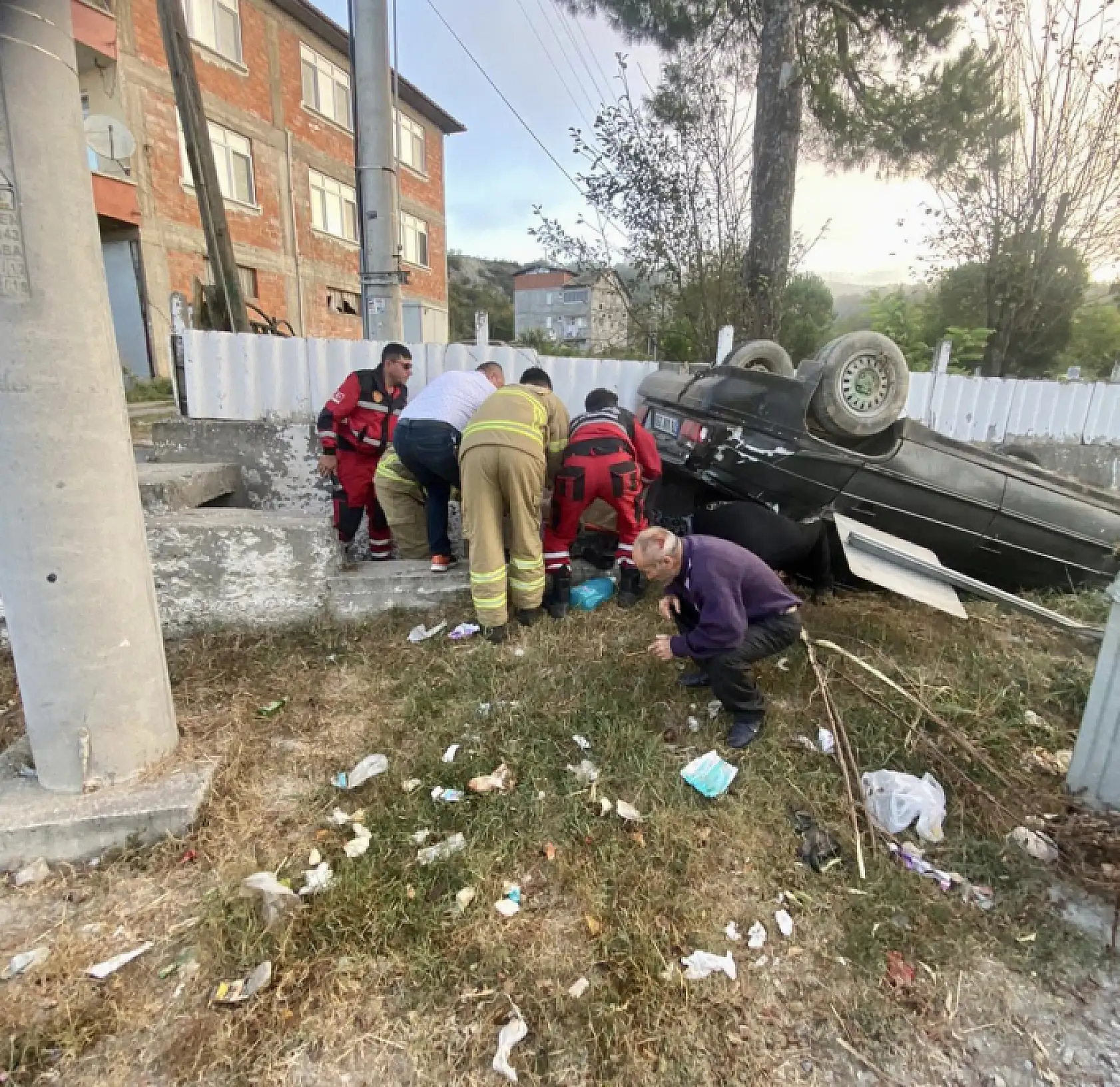 Kontrolden çıktı, ters döndü