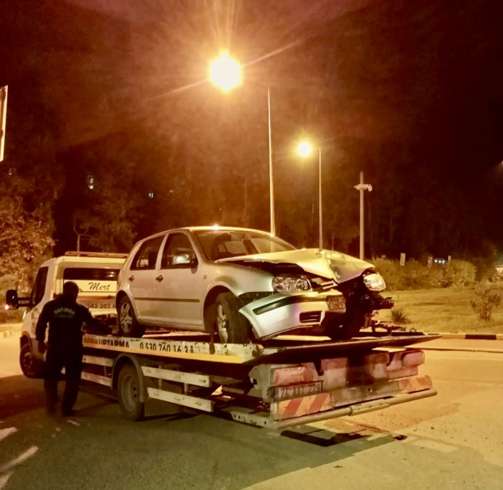 Hastane kavşağında kaza