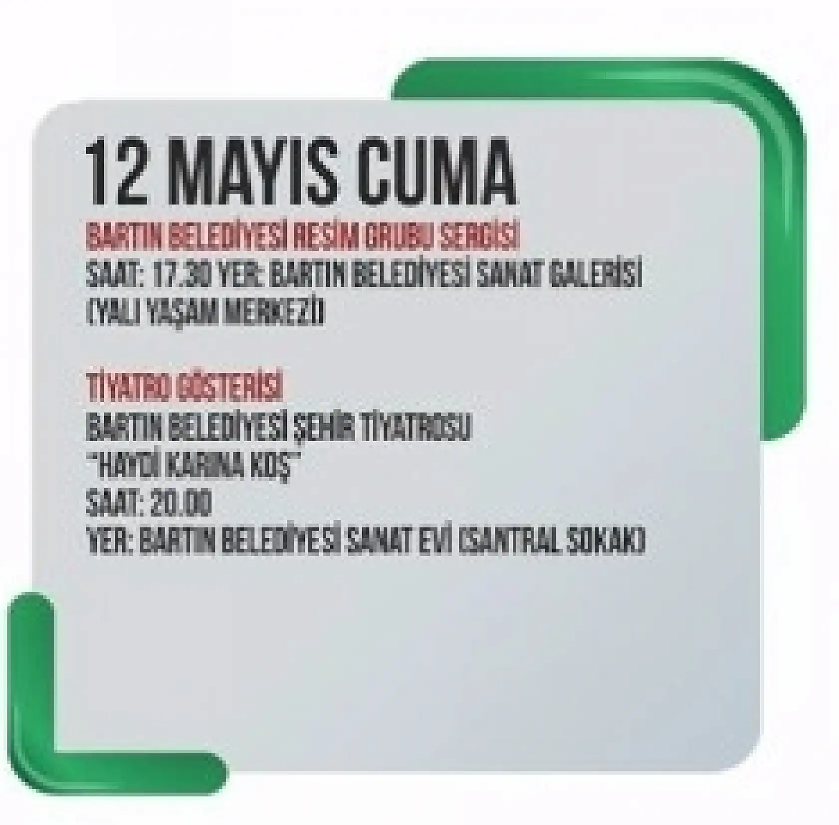 33. Bartın Kültür sanat festivalinin programı