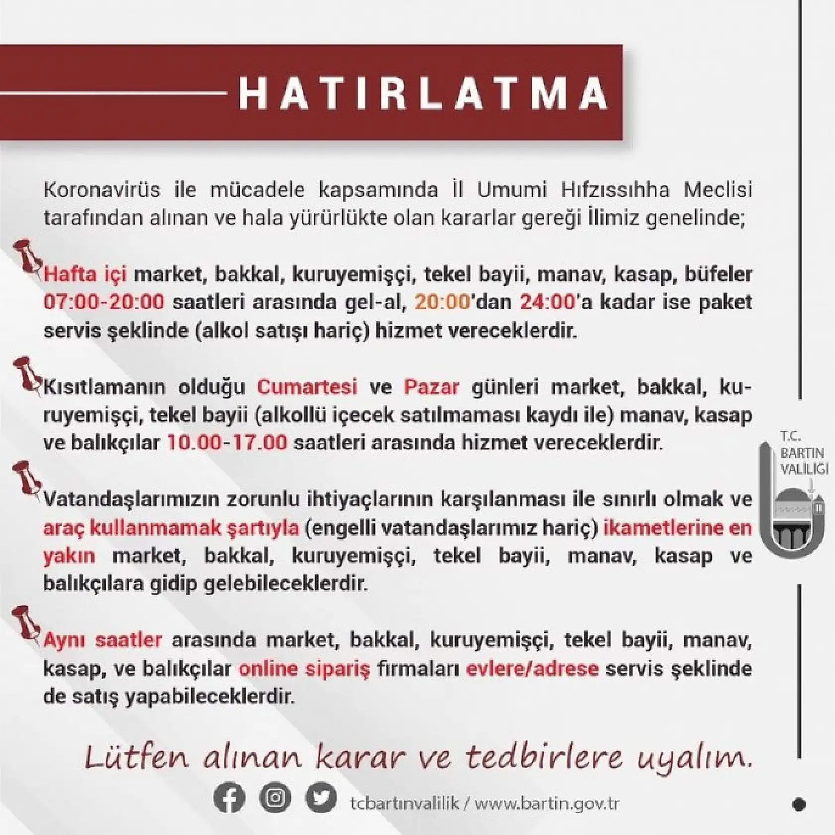 Valilik Kısıtlamaları Hatırlattı