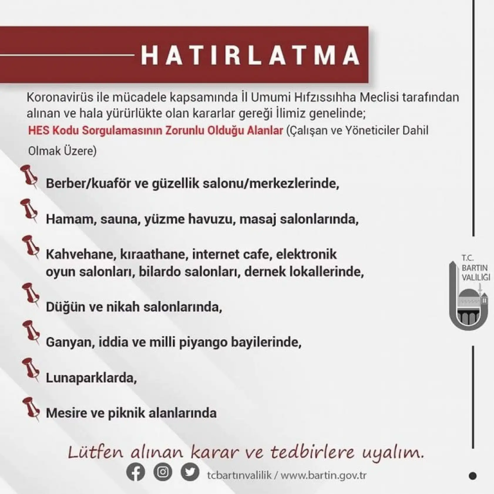 Valilik Kısıtlamaları Hatırlattı