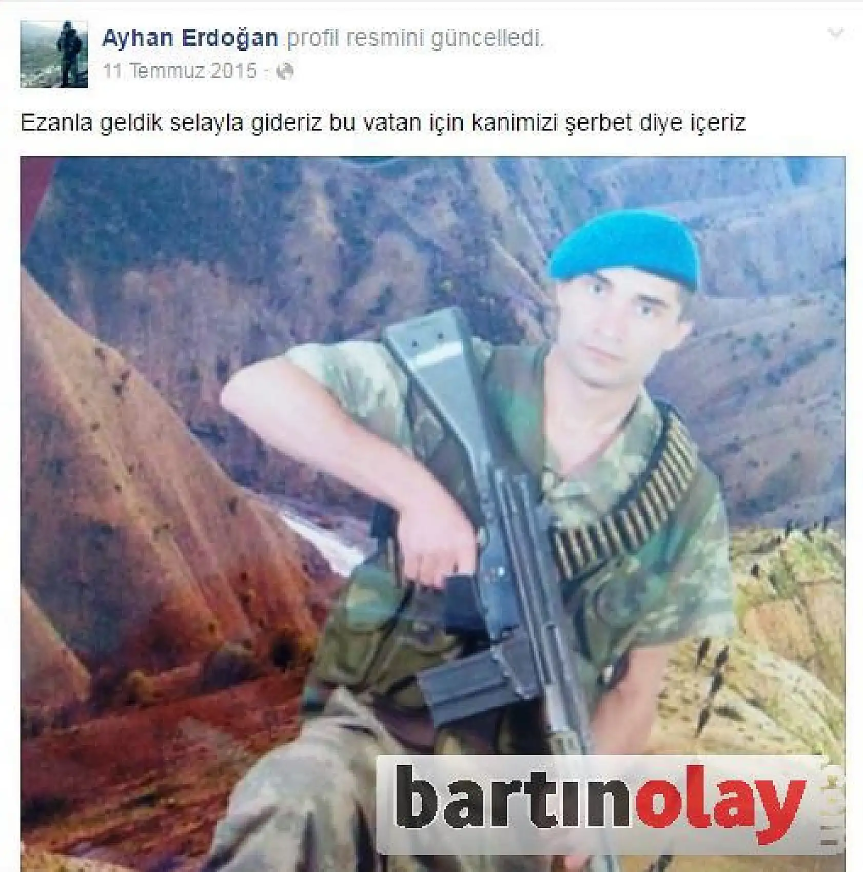 Kozcağızlı Şehidin paylaşımları!