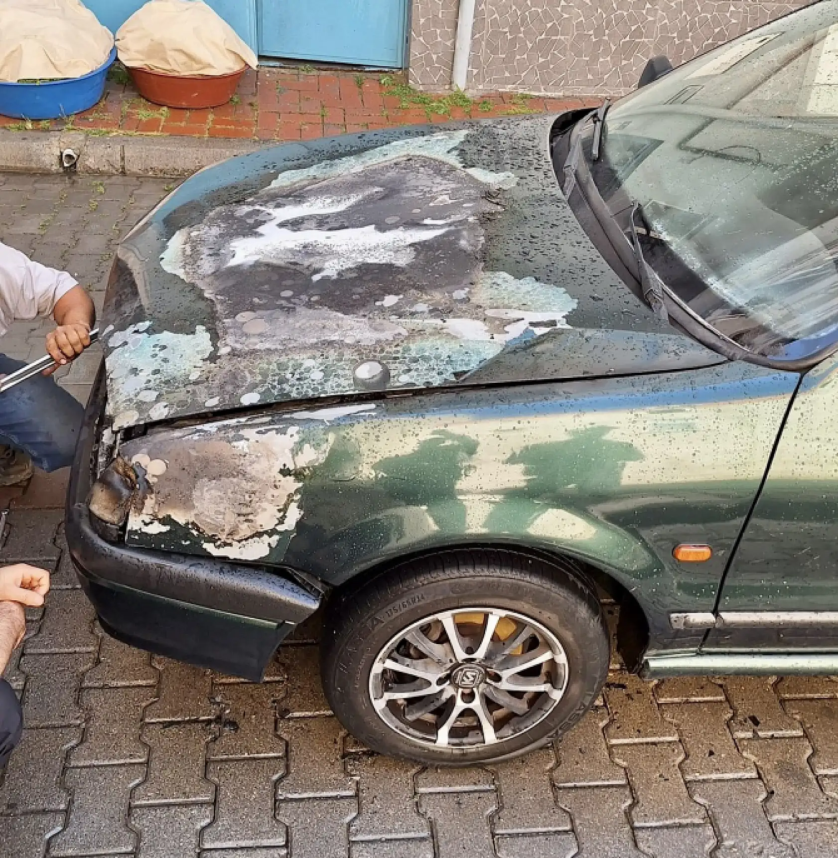 Kozcağız'da korkutan araç yangını
