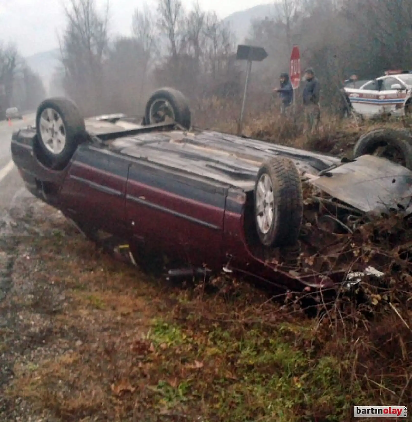 Kontrolden çıkıp takla attı