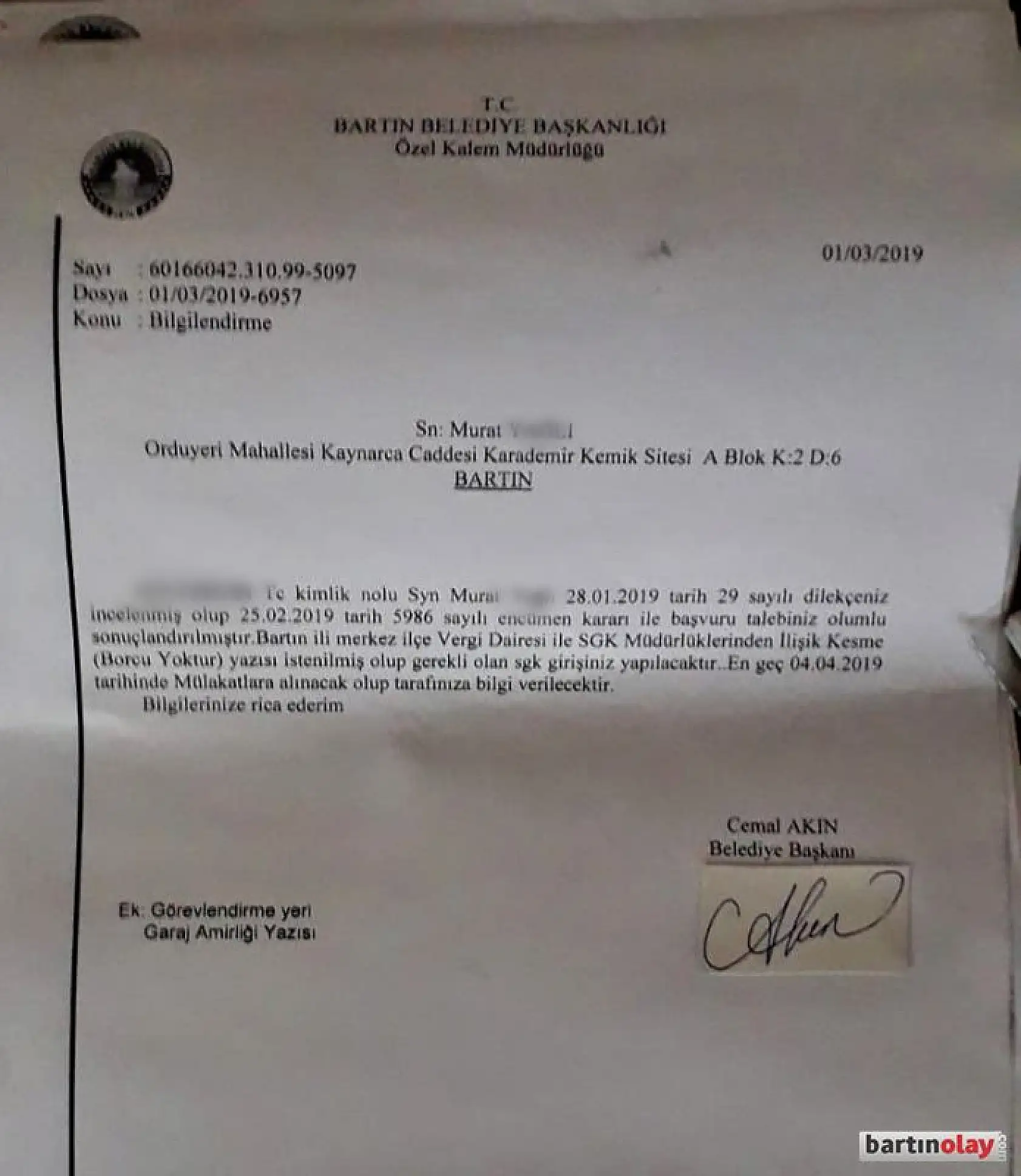 Belediyeye İşe Alma Vaadiyle Dolandırıcılık 