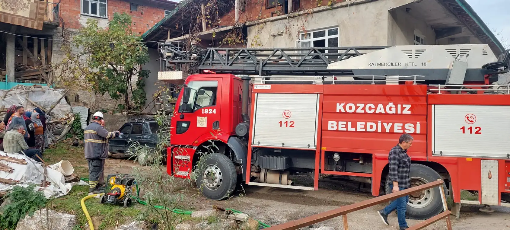 Köyde sobadan kaynaklı yangın