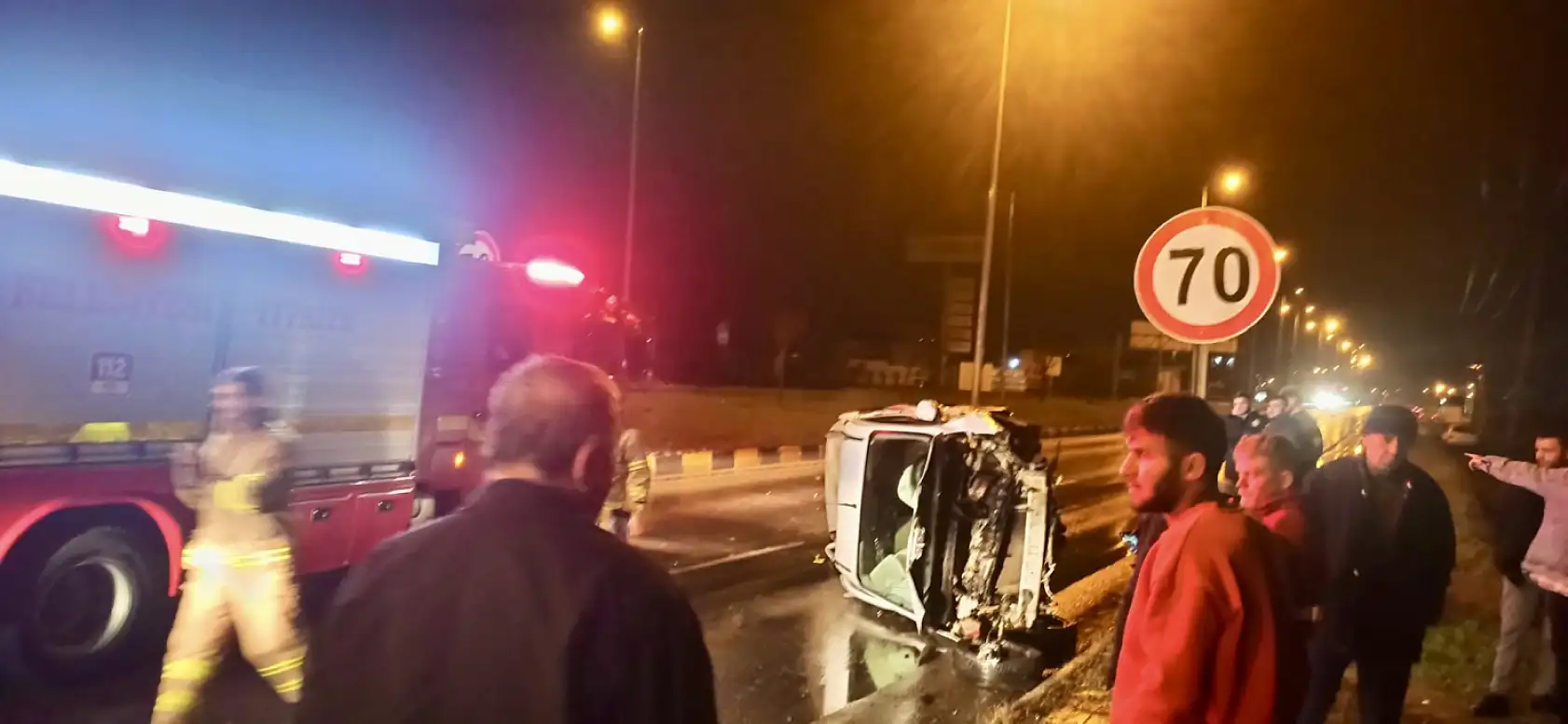 Terminal kavşağında feci kaza