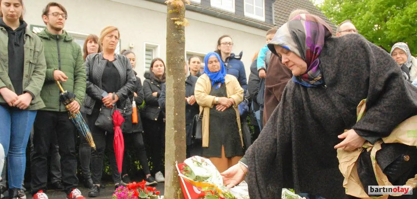 Kaza yerinde hüzünlü tören