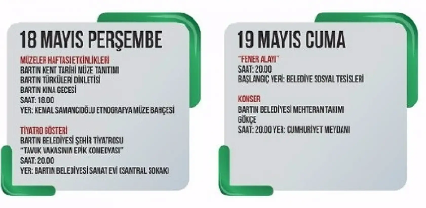 33. Bartın Kültür sanat festivalinin programı