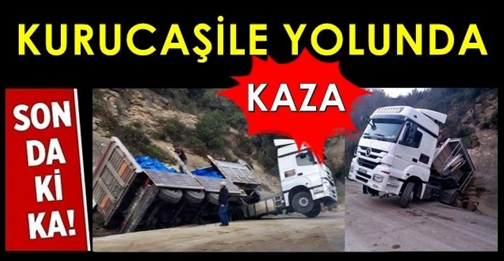 Kömür yüklü tır devrildi