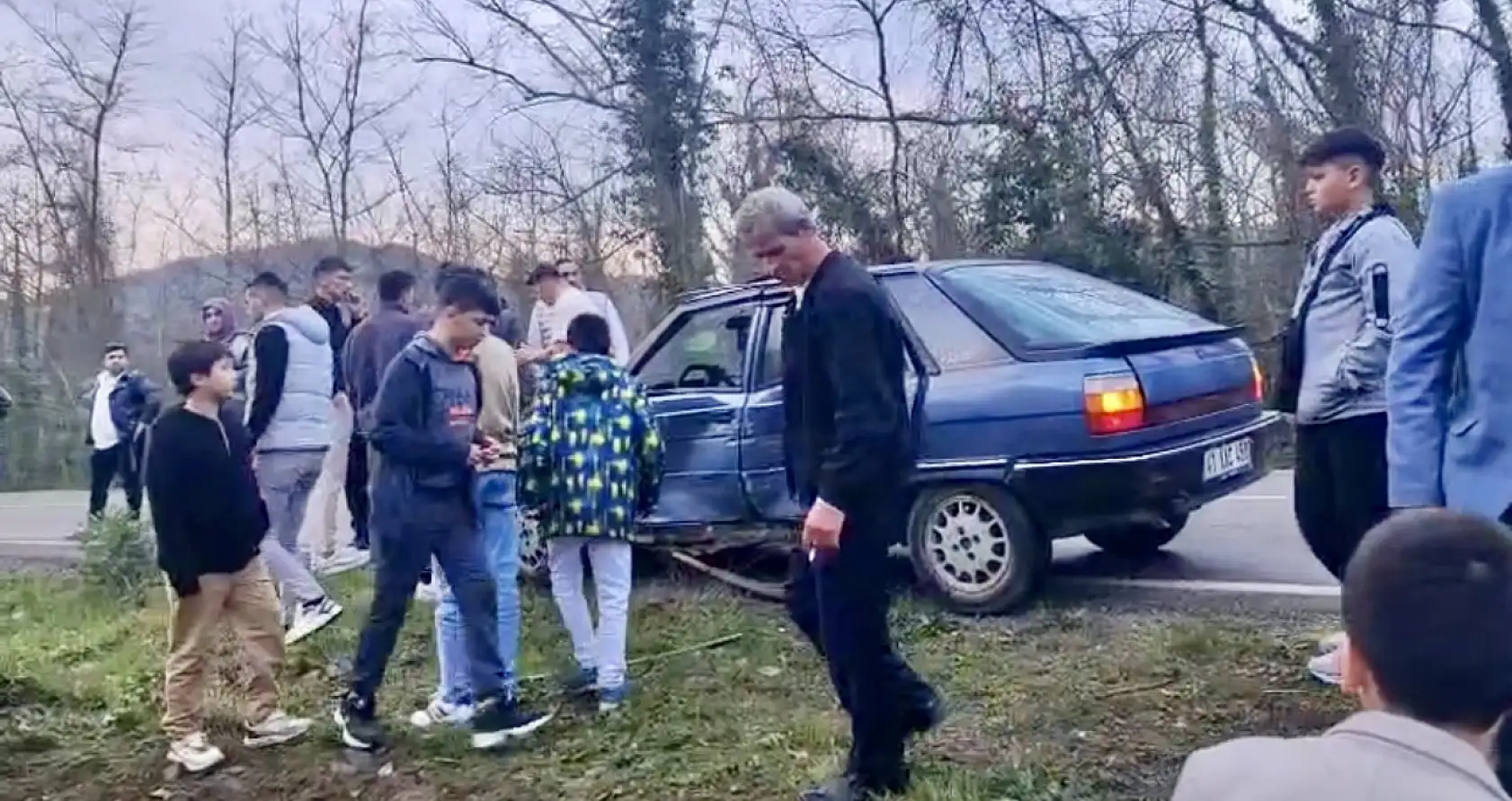 Ticari araç şarampole yuvarlandı