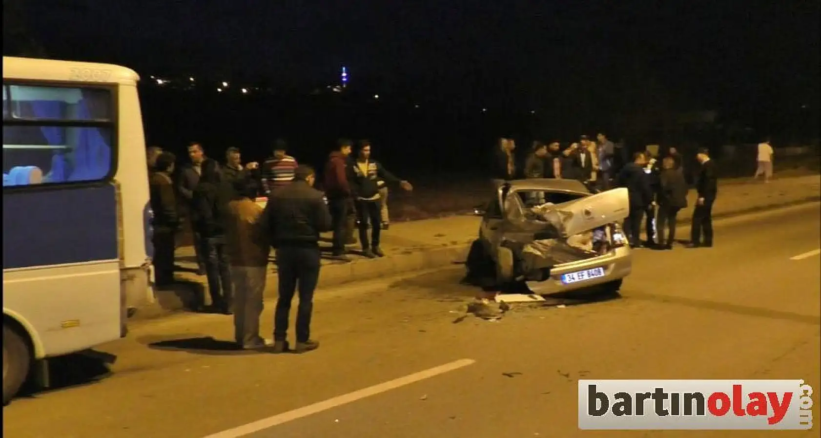 Bartın'da ilginç kaza, ters döndü!