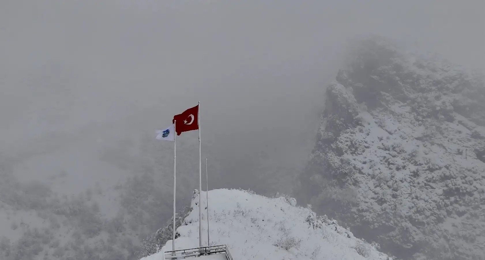 Zirvede kar manzarası