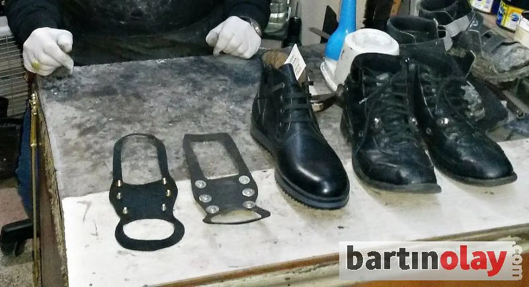 Bartınlı ayakkabıcıdan çivili takmatik