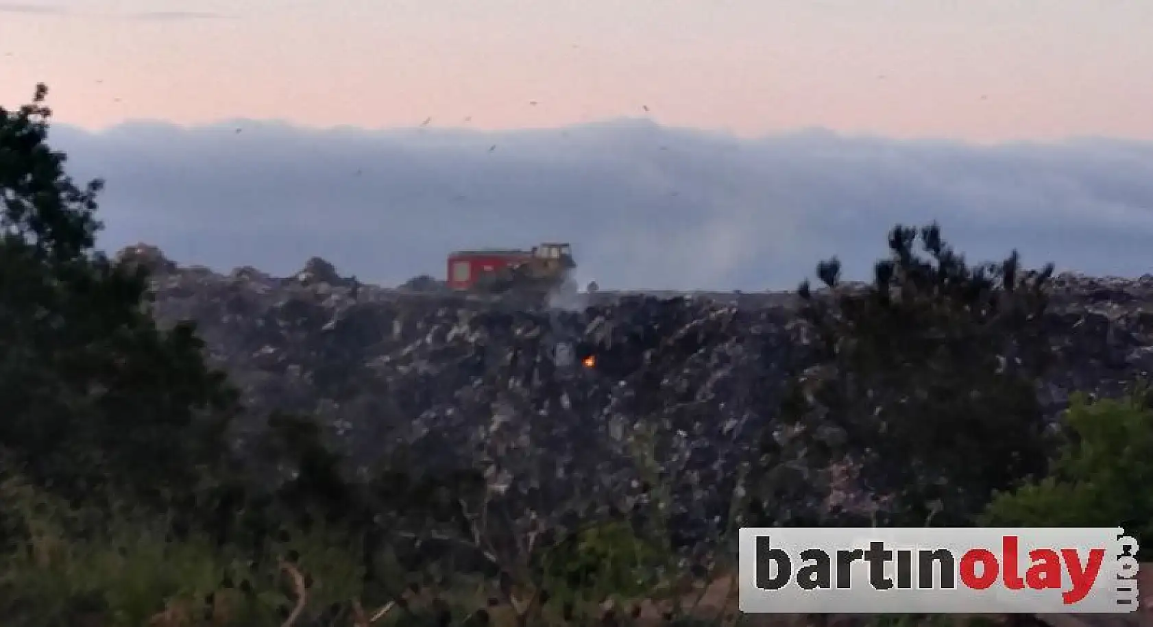 Bartın şehir Çöplüğünde yangın 