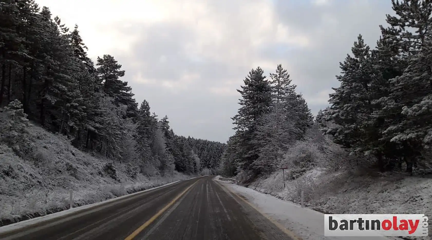 Bartın Safranbolu yolunda kar manzaraları