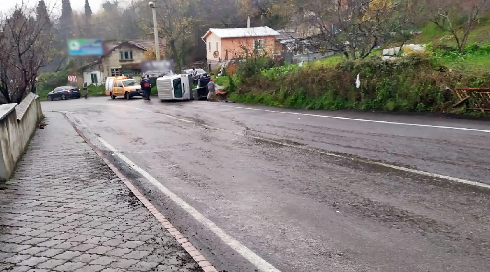 Amasra girişinde kaza