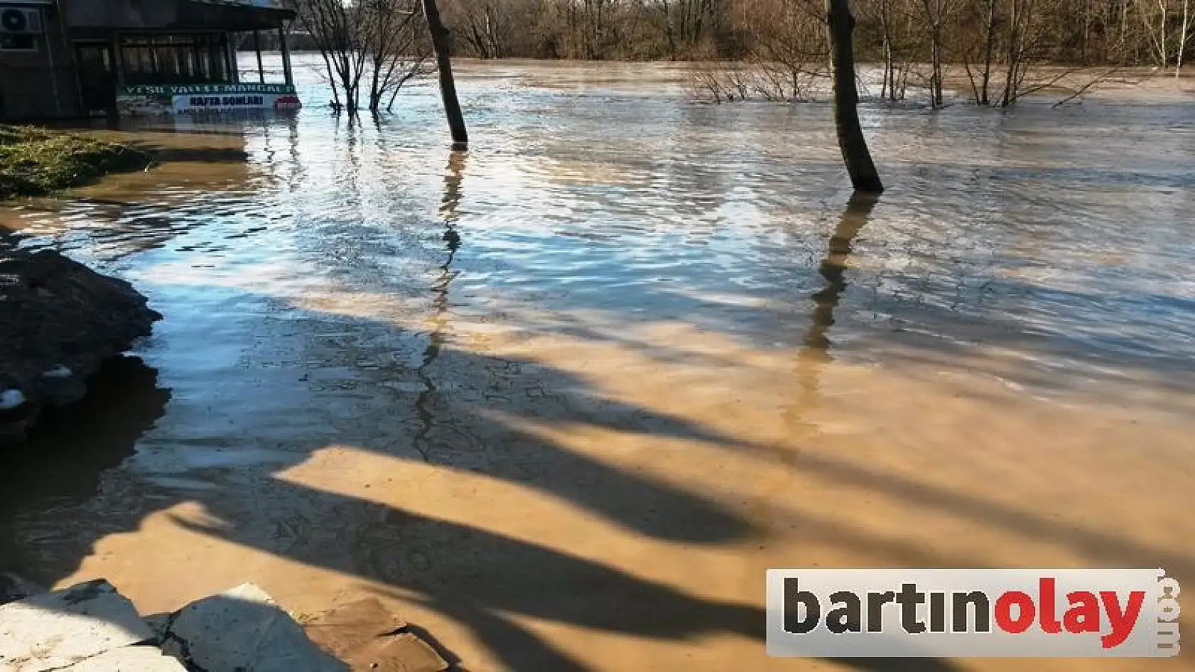 Bartın Irmağında taşkın görüntüleri 