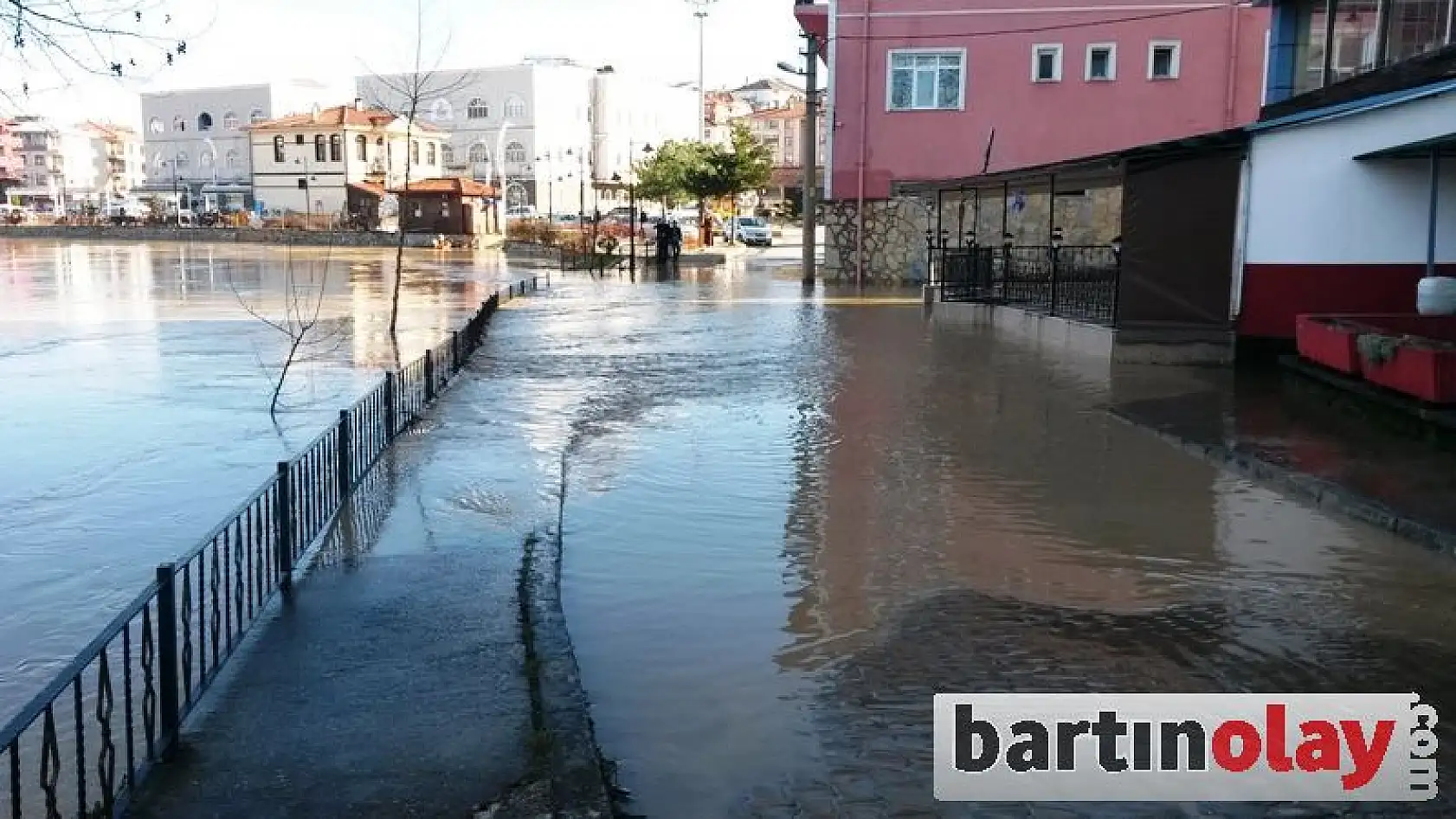 Bartın Irmağında taşkın görüntüleri 