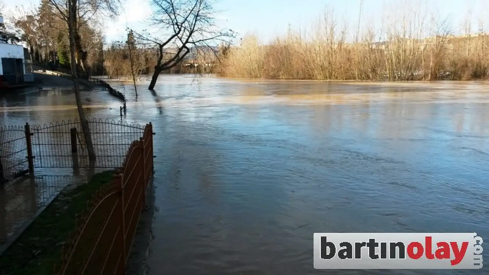 Bartın Irmağında taşkın görüntüleri 