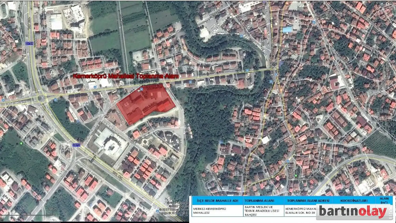 Bartın`da Afet anında toplanma alanları