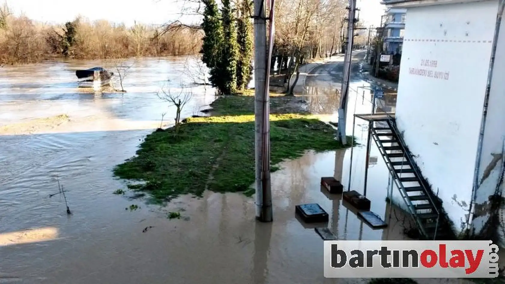 Bartın Irmağında taşkın görüntüleri 