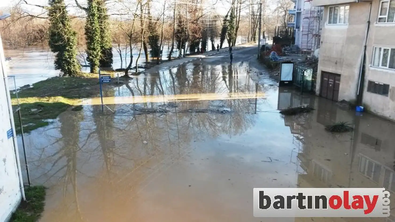 Bartın Irmağında taşkın görüntüleri 