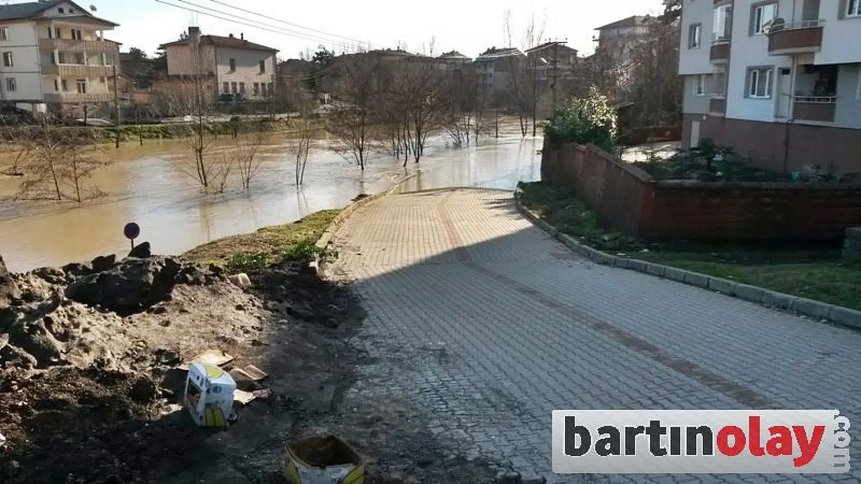 Bartın Irmağında taşkın görüntüleri 