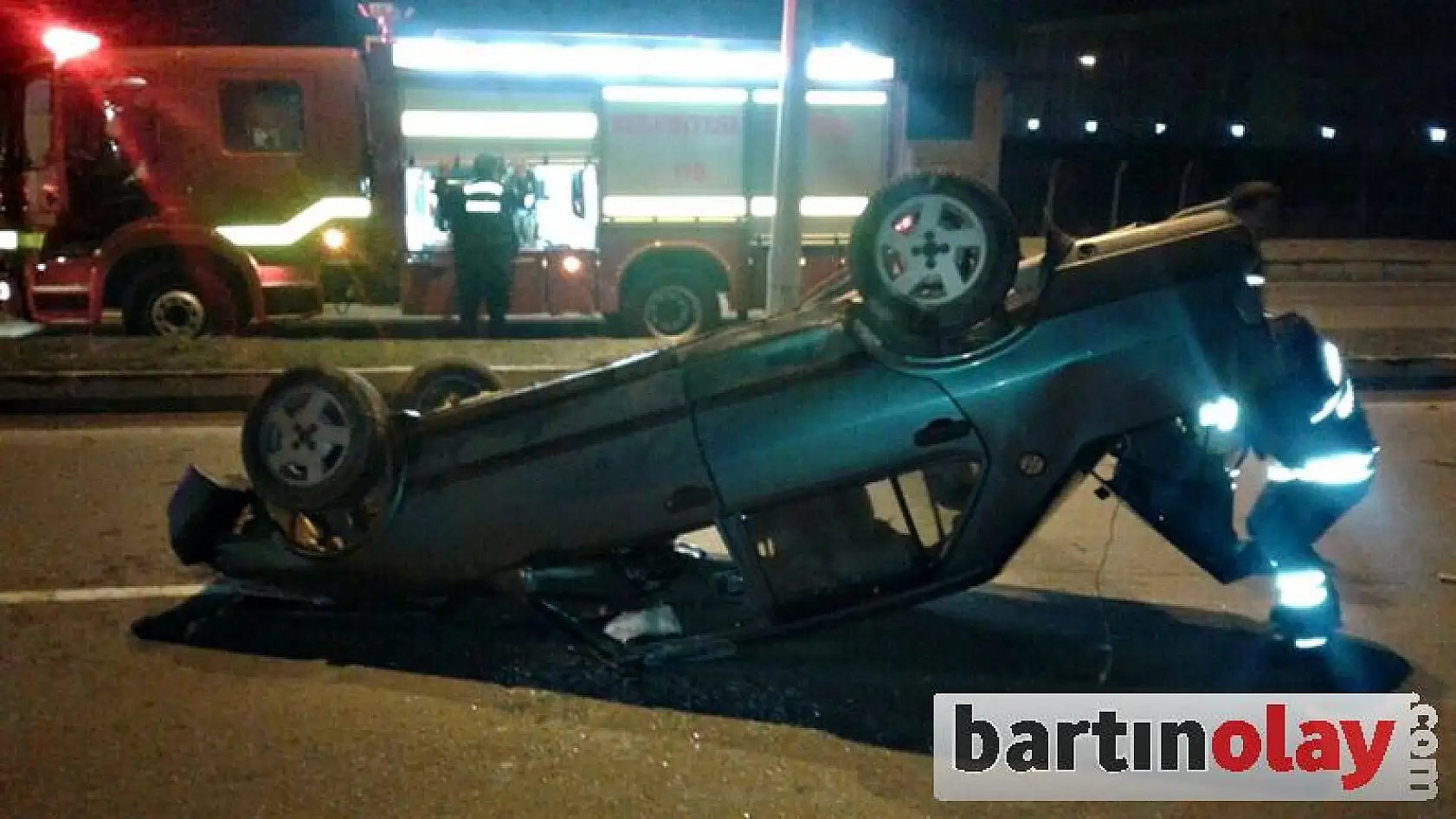 Kontrolden çıkan otomobil takla attı