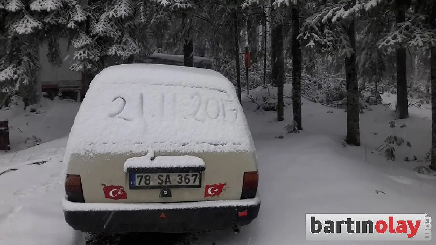 Bartın'da Yüksek Kesimlere Kar Yağdı